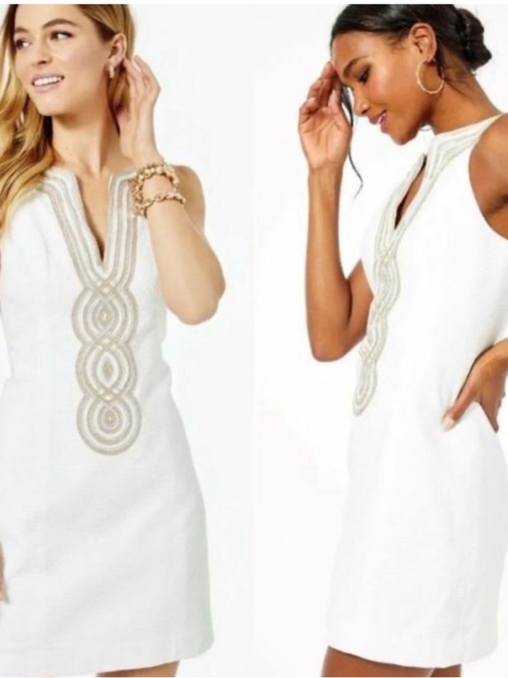 Lilly Pulitzer White and Gold Mini Dress